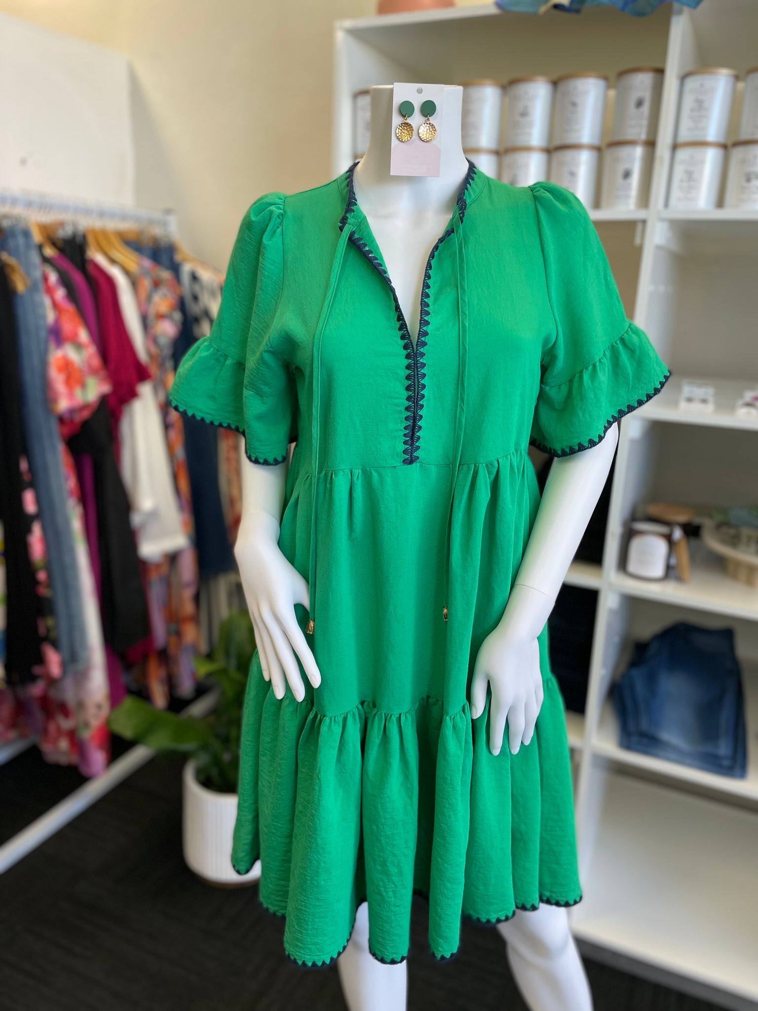 Romee Babydoll Dress - Green.