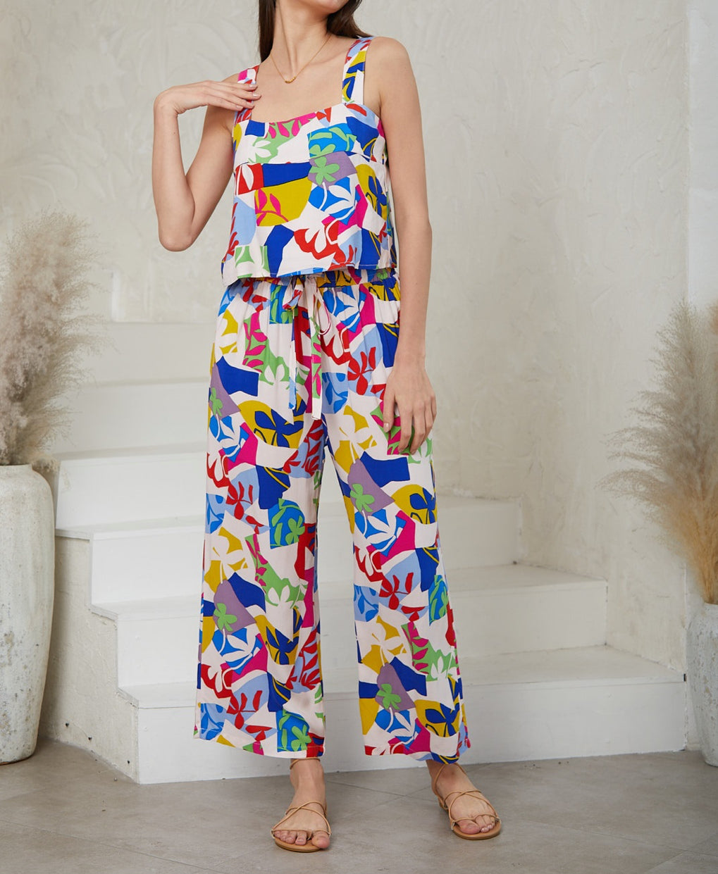 Leilani Abstract Resort Pants - Bright Multi.