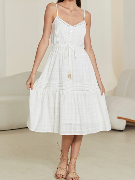Georgie Midi Dress - White.