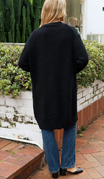 Georgie Long Cardi - Black.