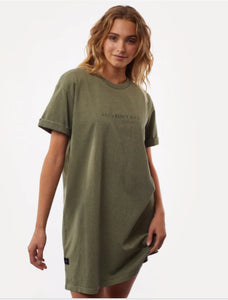 All About Eve Washed Tee Dress - Khaki.