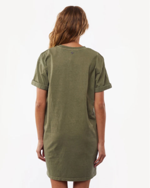 All About Eve Washed Tee Dress - Khaki.