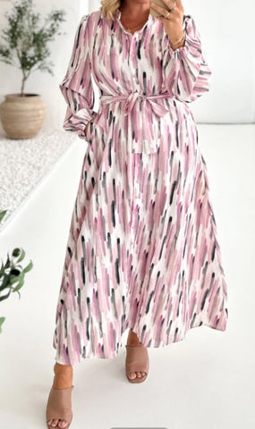 Michaela Dress - Soft Pink Multi.