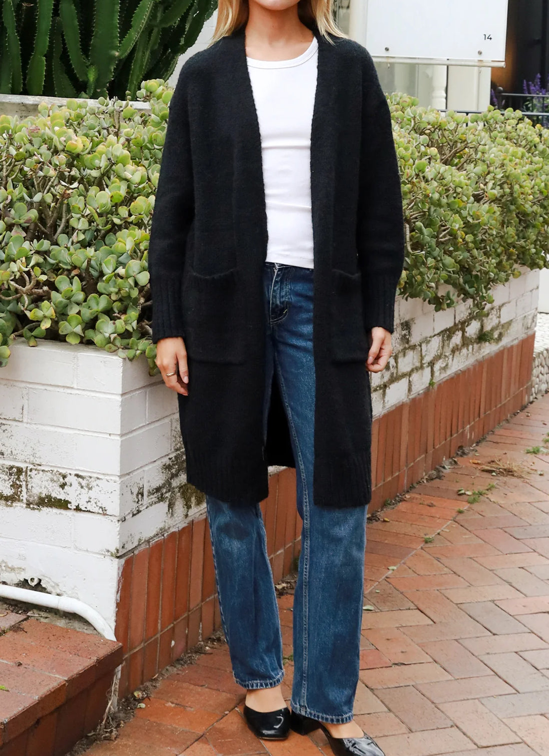 Georgie Long Cardi - Black.