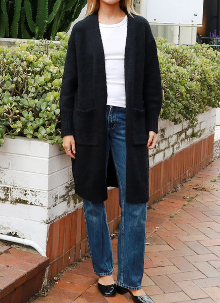 Georgie Long Cardi - Black.