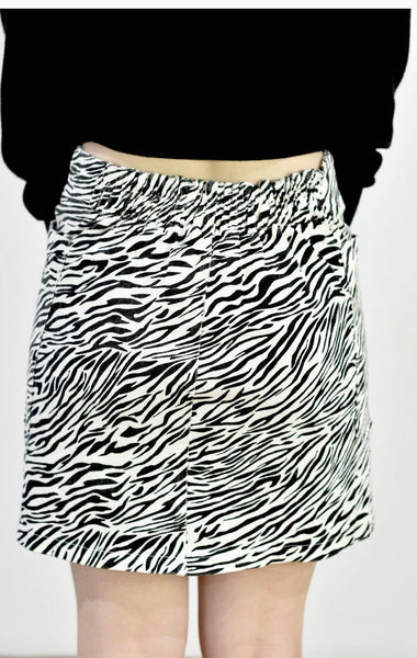 Zebra Cargo Mini Skirt