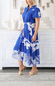 Coastal Dreams Midi Dress - Blue.