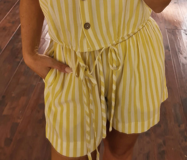 Candy Stripe Shorts- Lemon.