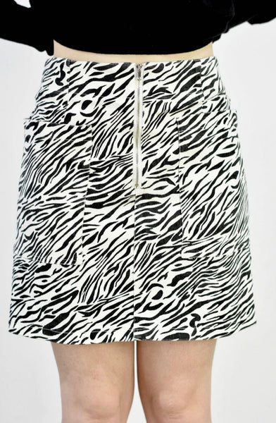 Zebra Cargo Mini Skirt