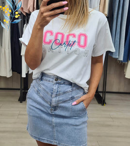 Co Co Cartel tee- White/pink
