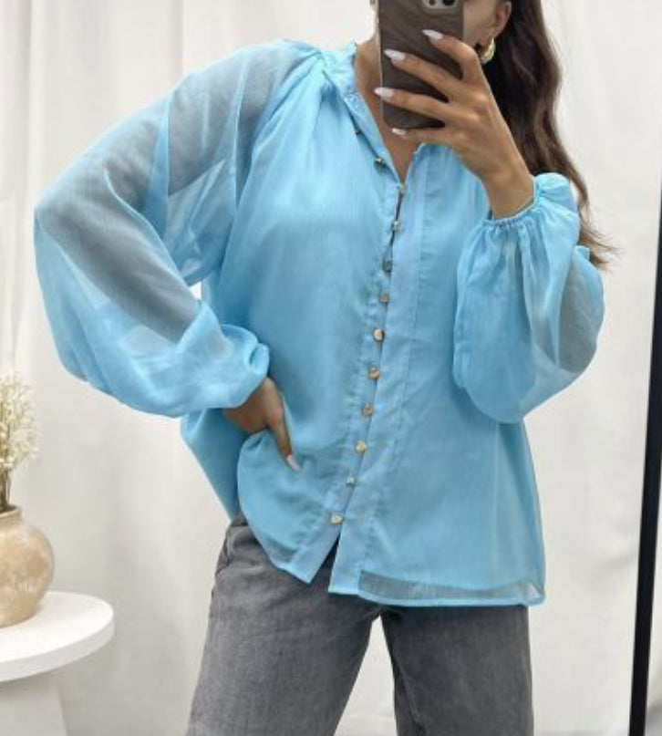 Elsa Blouse - Powder Blue.