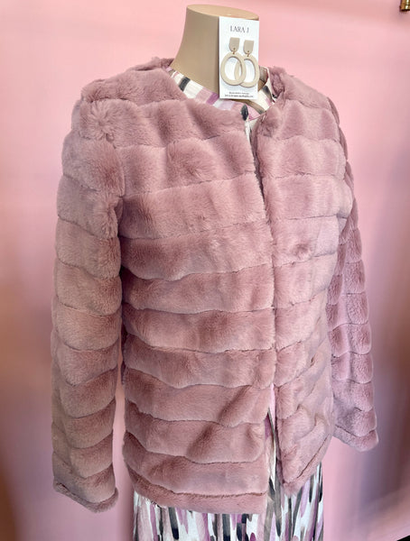 Barbie Plush Crop Jacket - Blush.