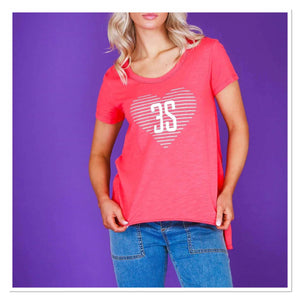 3rd Story - Ellie 3S Logo Stripe Heart T Shirt