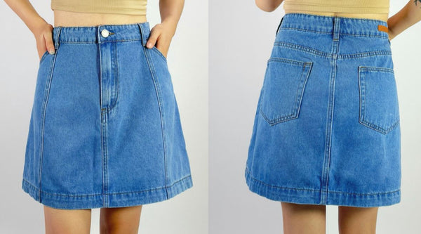 Micro Mini Denim Skirt- Blue.