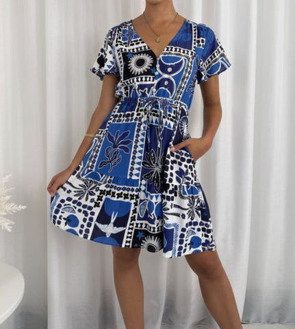 Mini Dress - Blue.