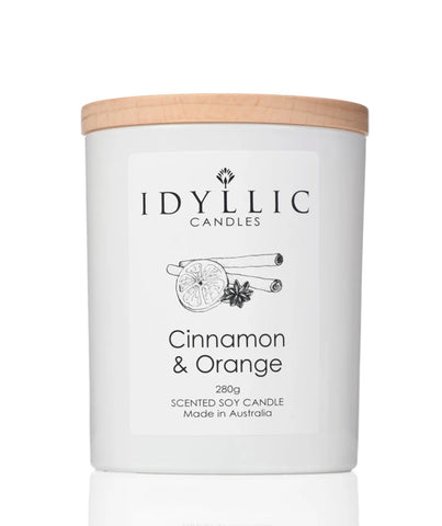 Idyllic - Cinnamon & Orange Large Candle.