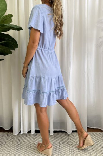 Linen Dress - Sky Blue