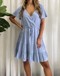 Linen Dress - Sky Blue
