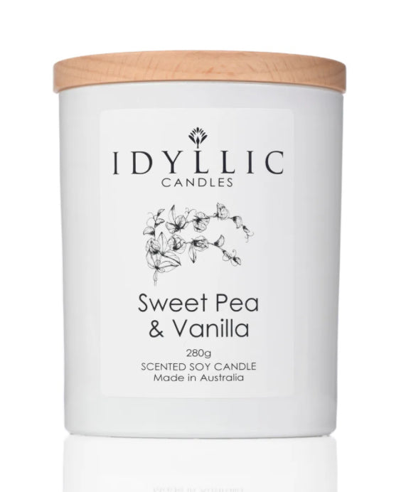 Idyllic - Sweet Pea & Vanilla- Large Candle