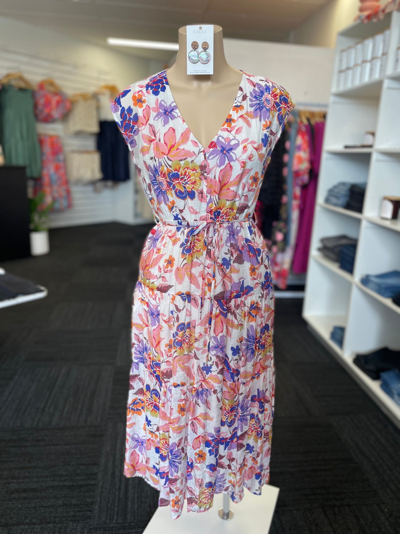 Summer Midi Dress - Floral Multi.