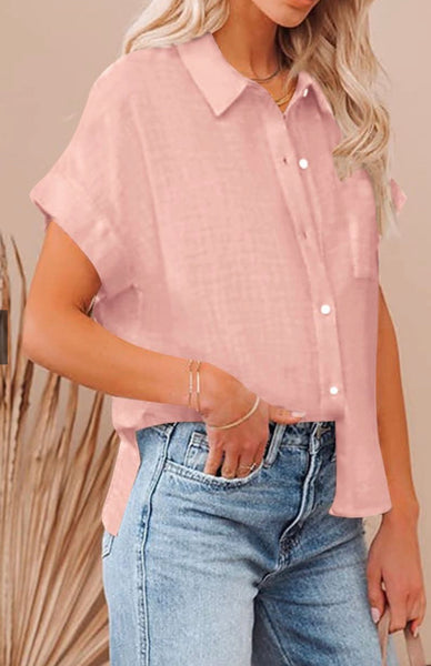 Pink Button- Up Shirt
