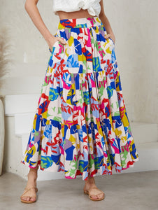 Leilani Abstract Skirt - Bright Multi.