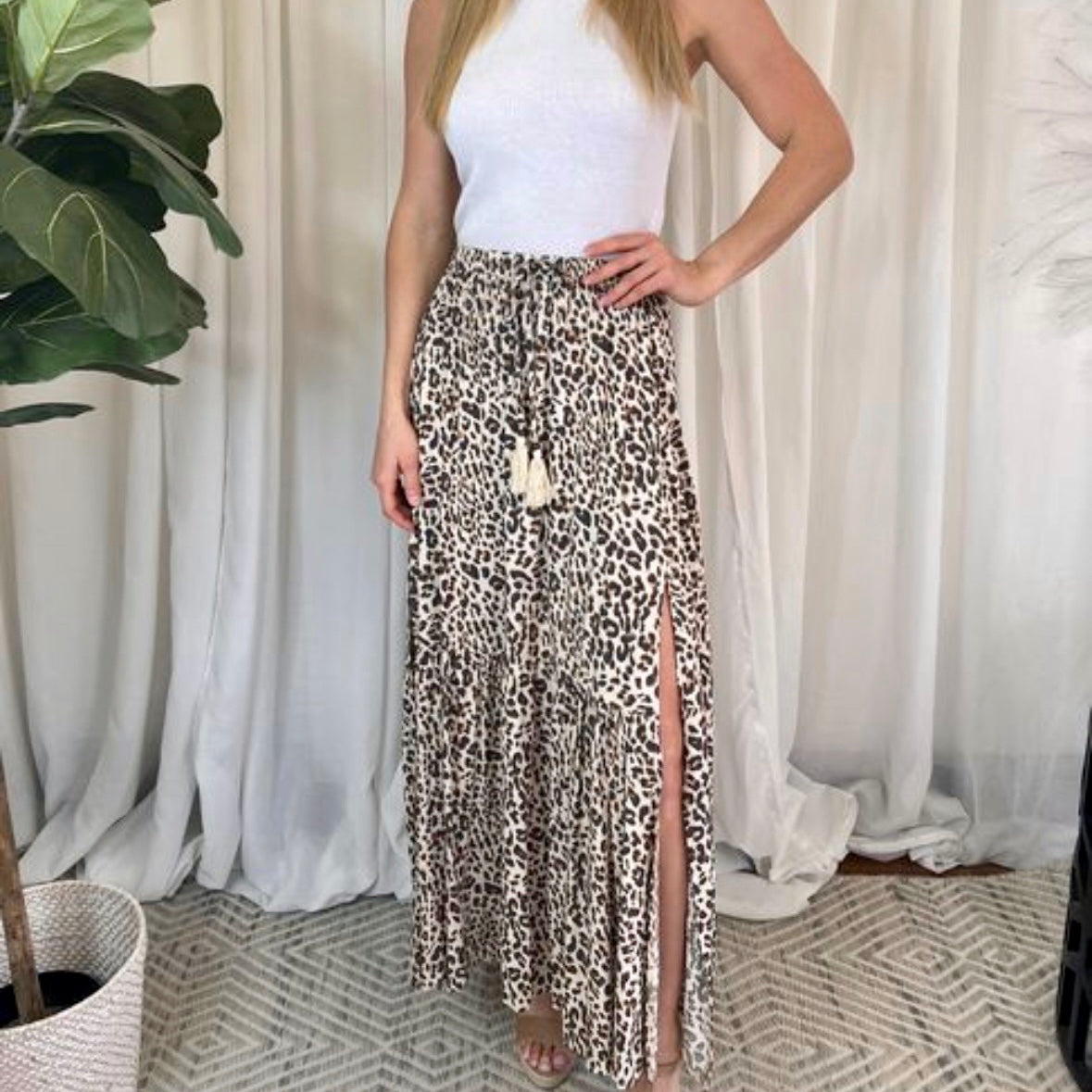 Leopard Maxi Skirt
