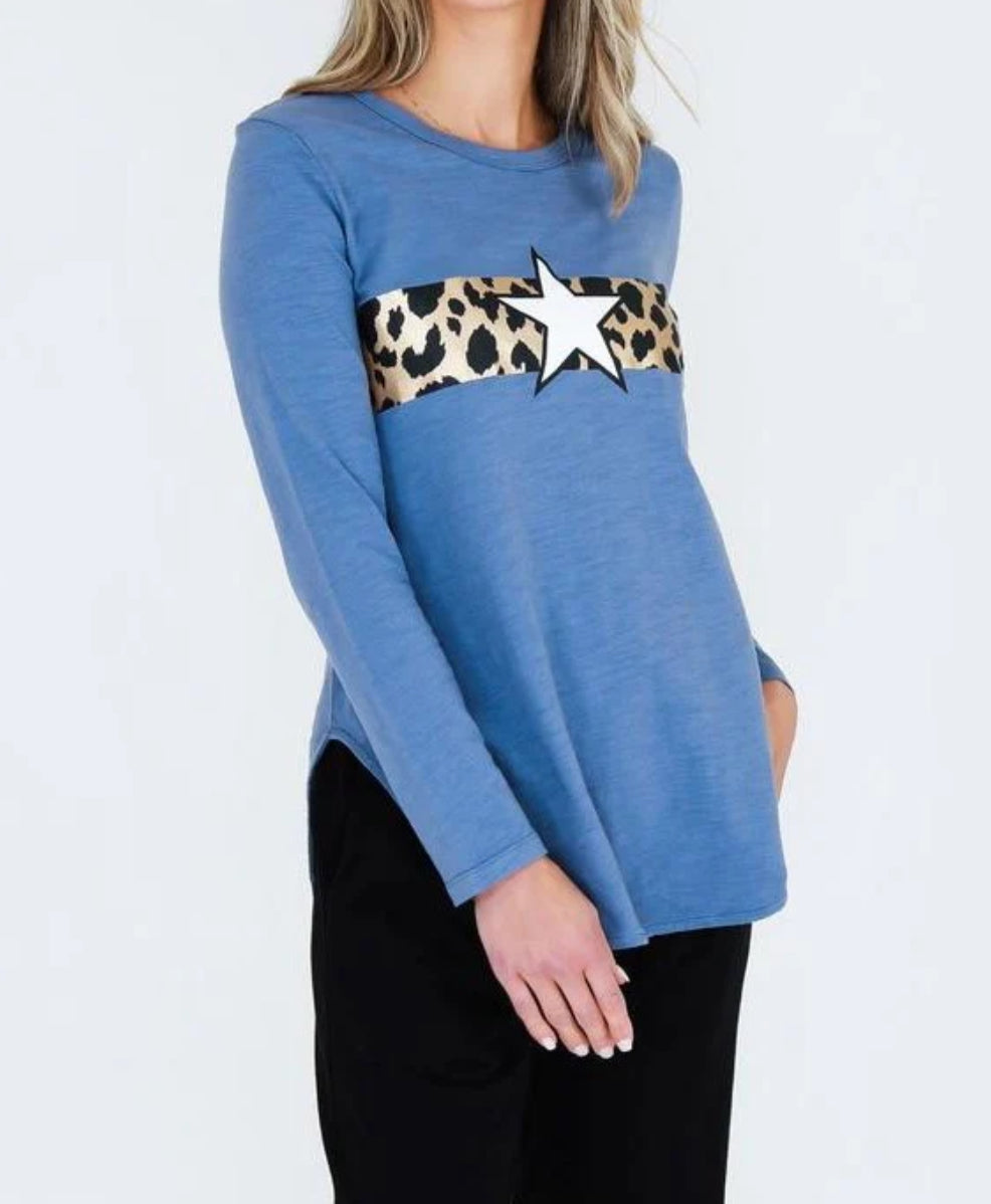 3rd Story - Alvie Leopard Print Long Sleeve T Shirt
