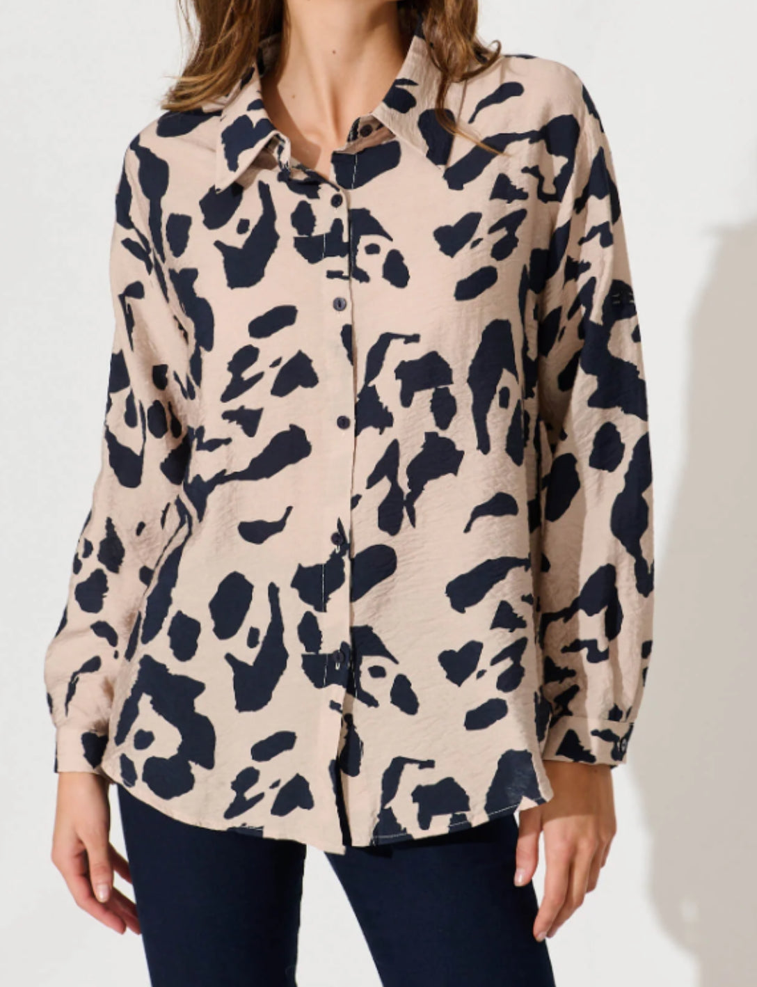 Tallulah Print Shirt- Champagne.