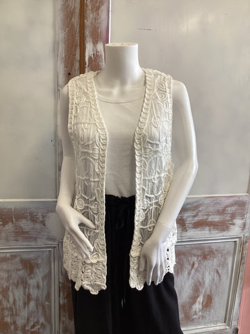 Isabella The Label Crochet Vest - White.