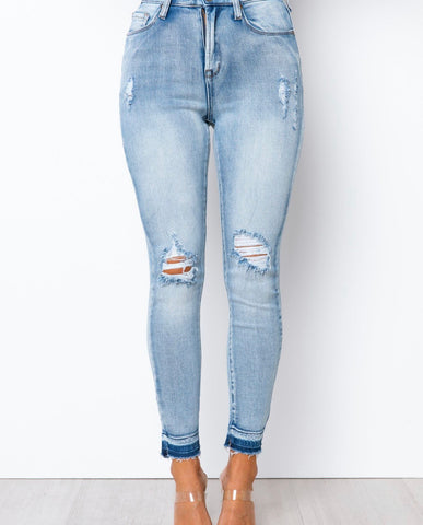 Washed Denim Ripped Jean