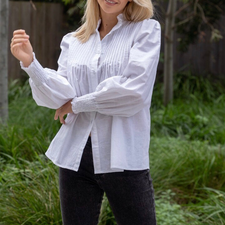 White Linen Blouse