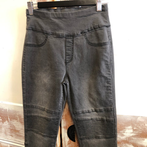 Biker -Charcoal Pull On Jeans