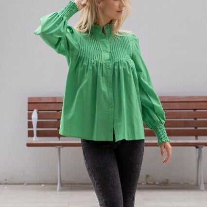 Apple Green Linen Blouse