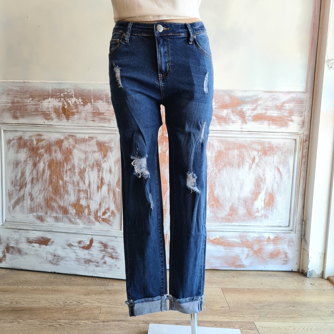 High Waisted Jeans - Ripped Vintage Denim